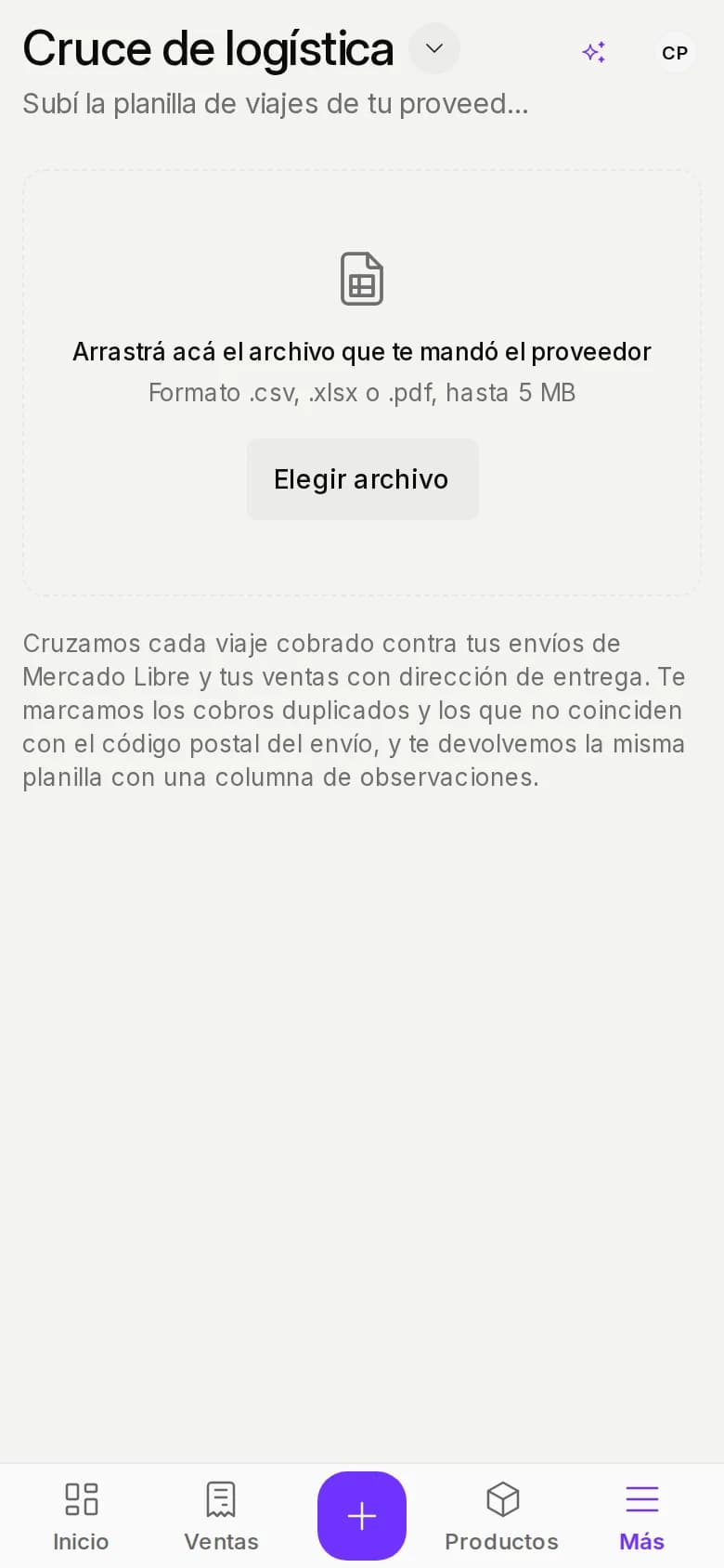Cruce de logística en un celular
