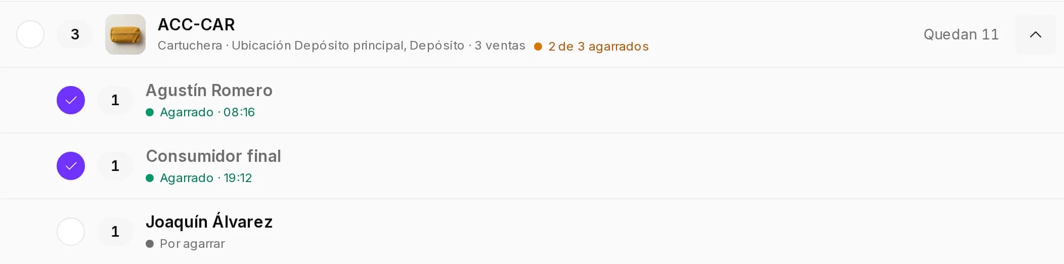Un producto abierto con las ventas a las que va