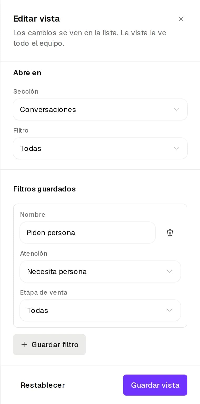 Filtro guardado Piden persona con Atención Necesita persona